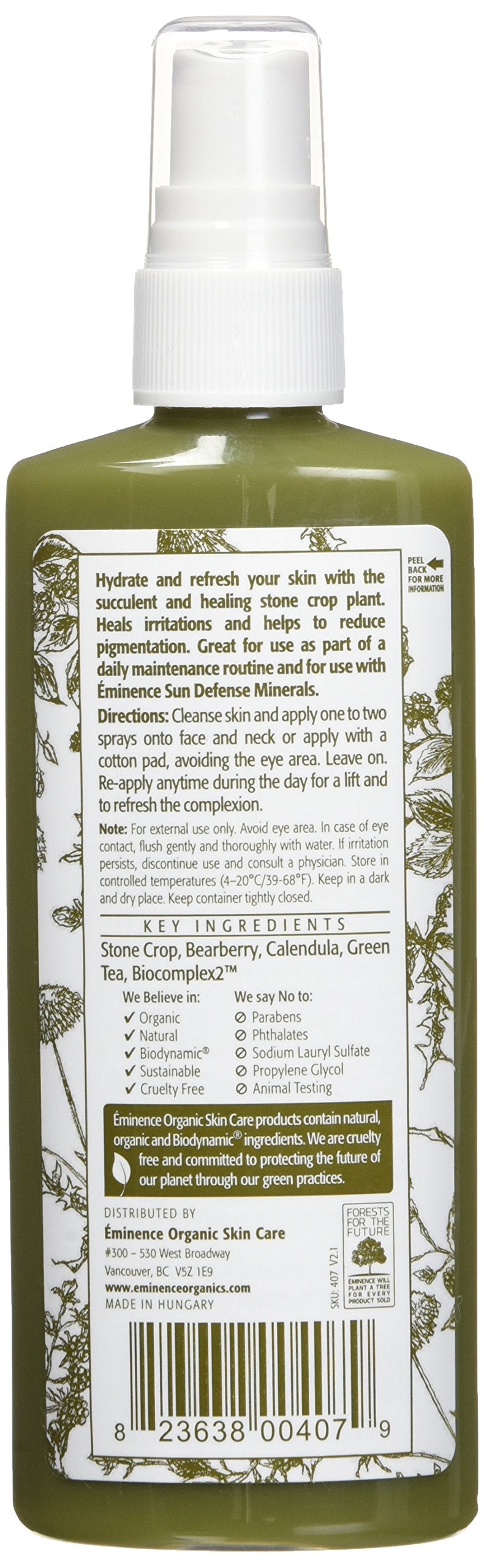 Eminence Organic Stone Crop Hydrating Mist, 4.2 oz