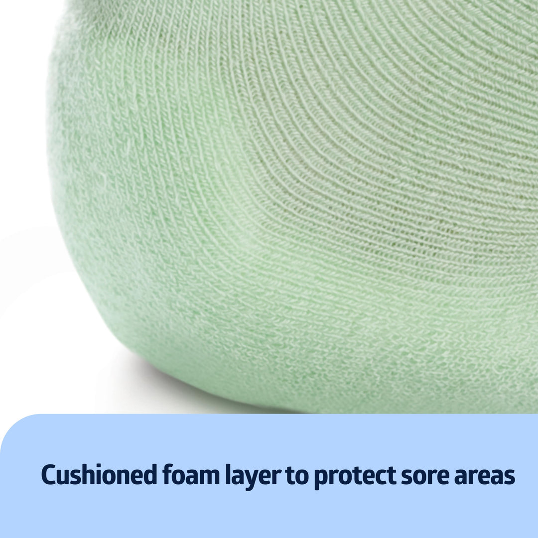 Medline Knit Elastic Heel And Elbow Protectors, Green, One Size