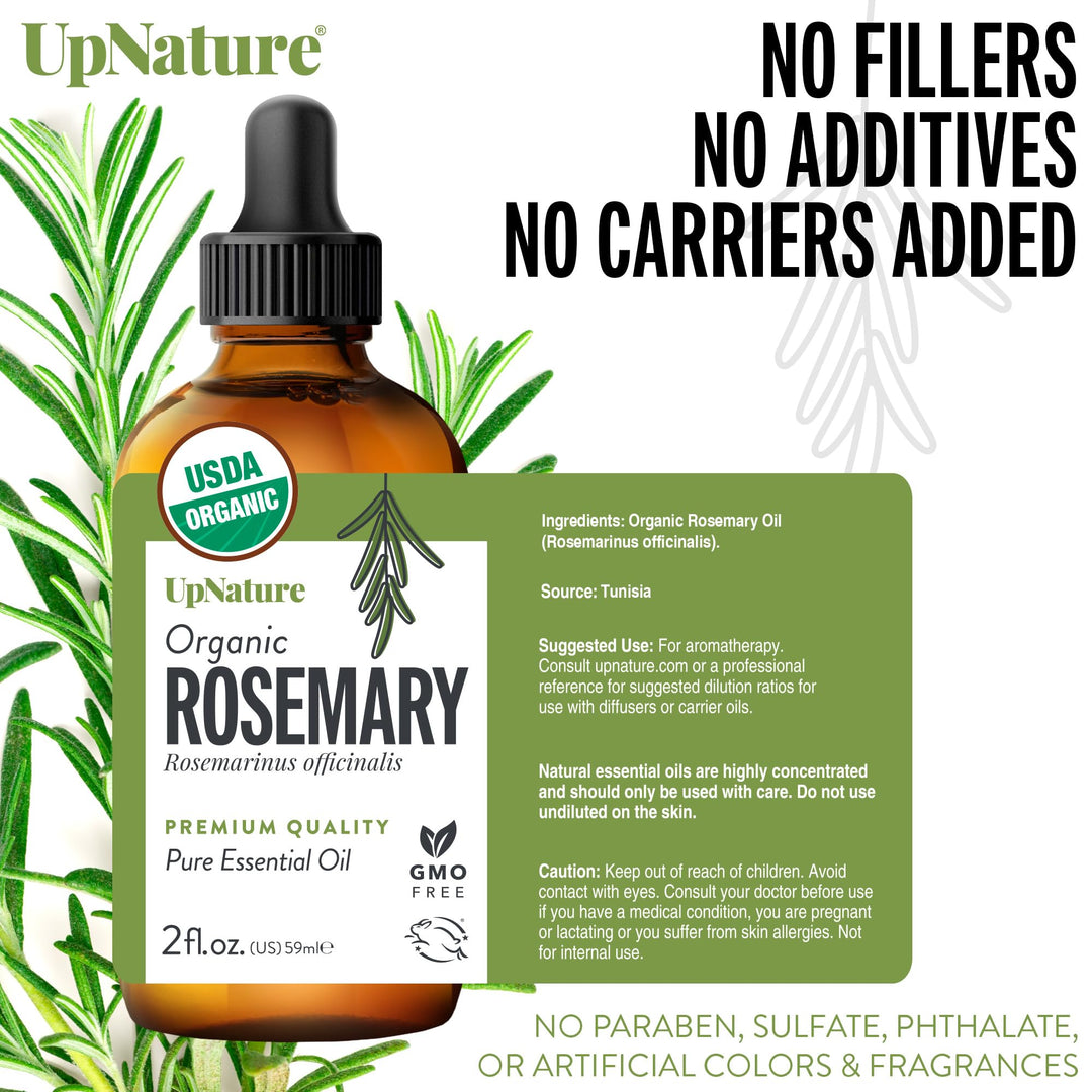 UpNature Organic Rosemary Essential Oil, 2 fl oz