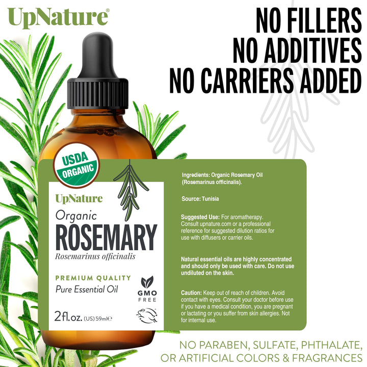 UpNature Organic Rosemary Essential Oil, 2 fl oz