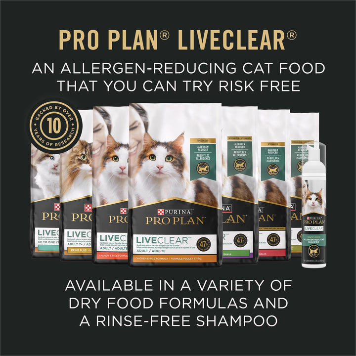 Purina Pro Plan LiveClear Indoor Cat Food, Turkey & Rice, 12.5 lb