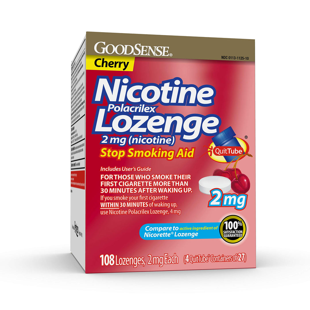 Good Sense Nicotine Polacrilex Lozenge, Cherry, 2 mg, 108 Count