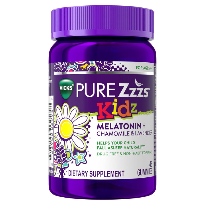 ZzzQuil Pure Zzzs Kidz Melatonin Sleep Aid Gummies, Berry, 48 Count