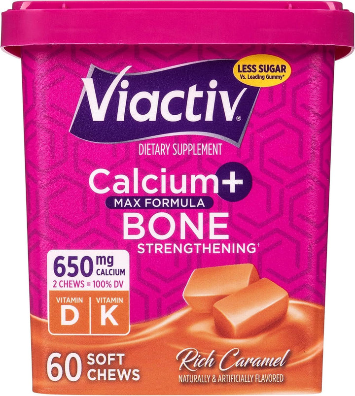 Viactiv Calcium Plus D Soft Chews, Caramel, 60 Count