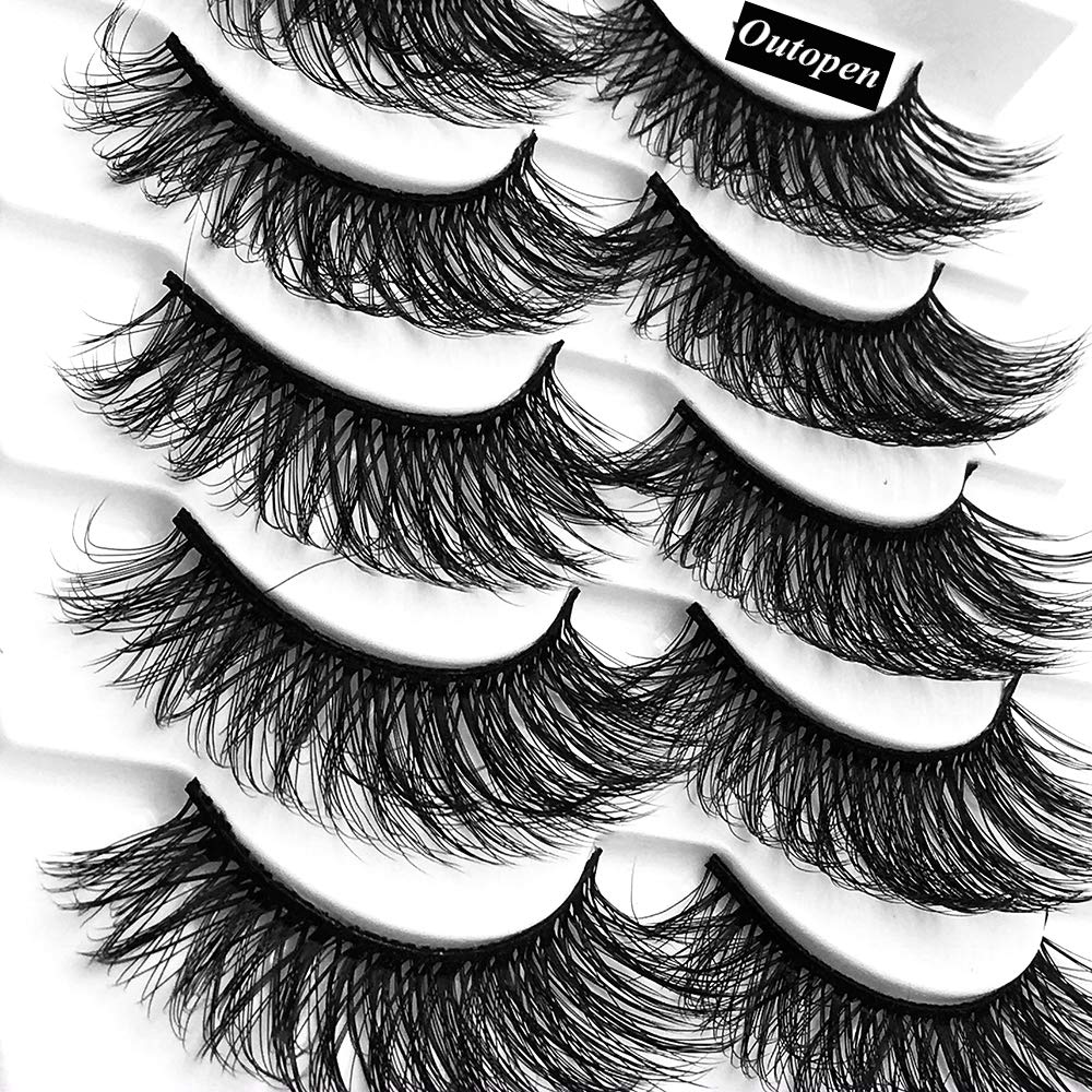 outopen 3D Mink False Eyelashes, Q1, 5 Count