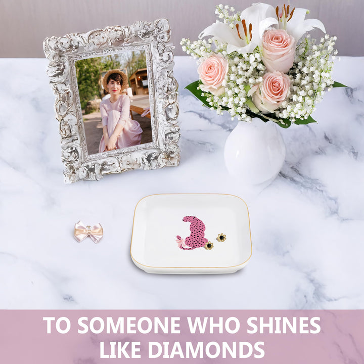 MQPPKJ Jewelry Dish, Pink Preppy Cheetah