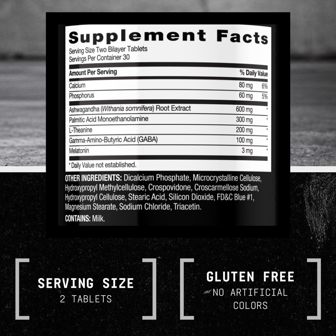 BEYOND RAW Anabolic Sleep Duel-Release Stress Sleep and Recovery Support, 60 Count