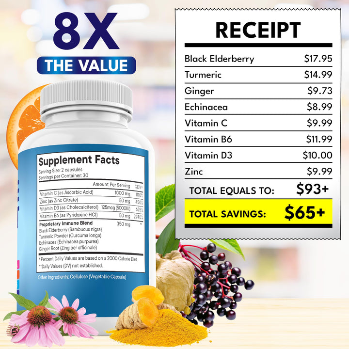 NEW AGE 8 in 1 Immune Support Supplement, 120 Count, Pack of 2