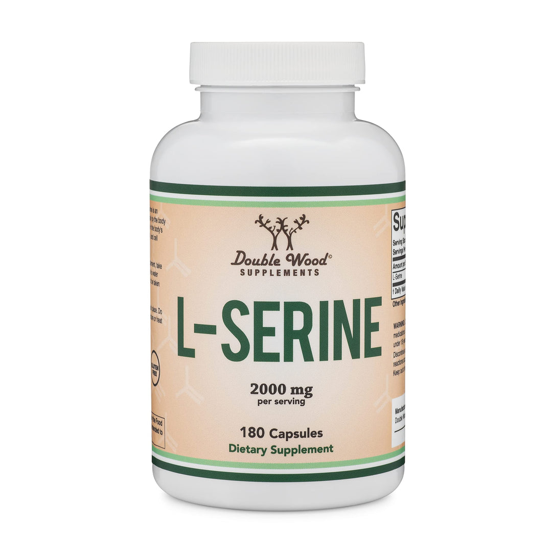 Double Wood Supplements L-Serine Capsules, 500 mg, 180 Count