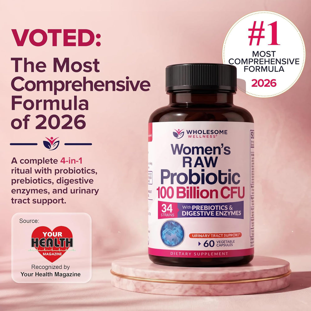 Wholesome Wellness Raw Probiotics for Women, 100 Billion CFUs, 60 Count