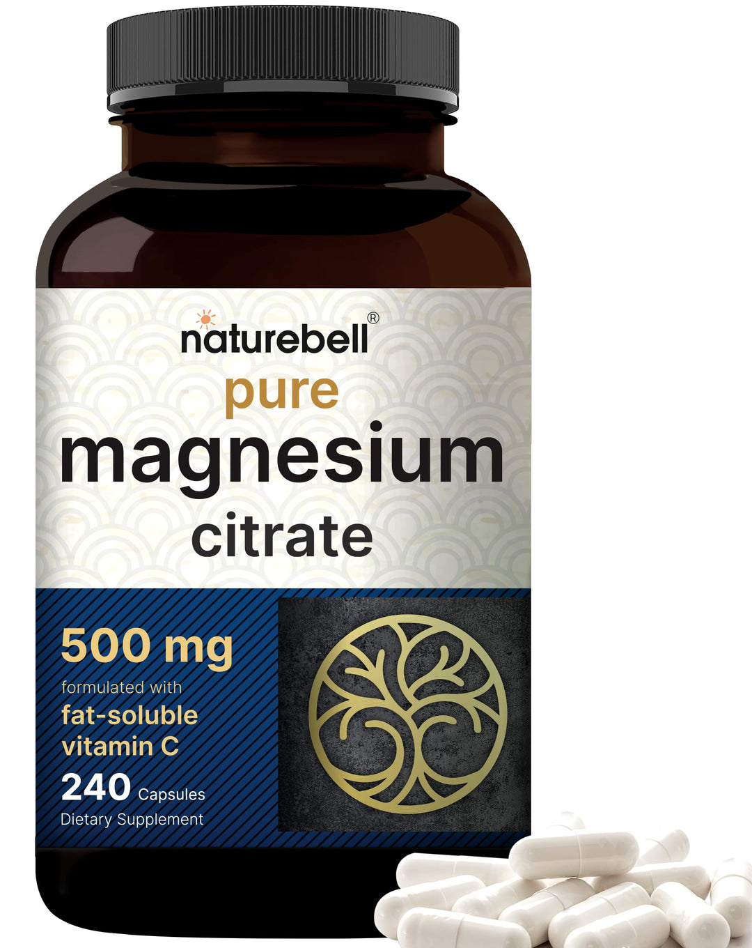 NatureBell Magnesium Citrate 500mg, 240 Count