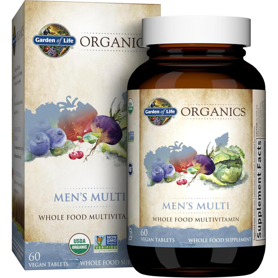 Garden of Life Mykind Organic Men Whole Food Multivitamin, 60 Count