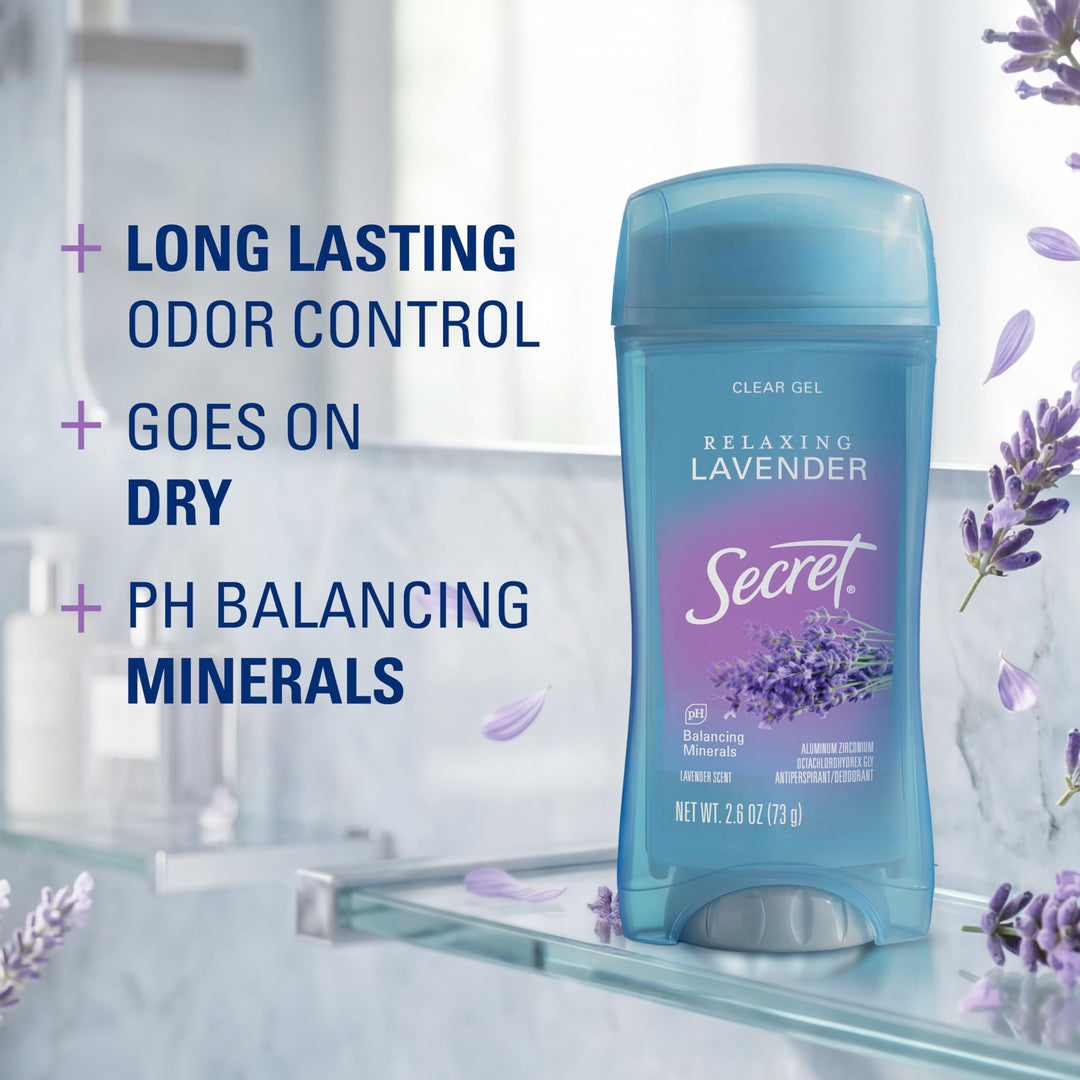 Secret Invisible Solid Antiperspirant Deodorant, Lavender, 2.7 oz