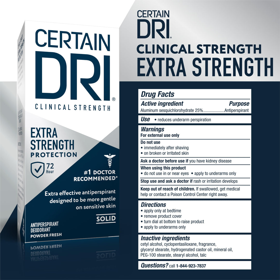 Certain Dri Extra Strength Antiperspirant, Powder Fresh, 1.7 oz
