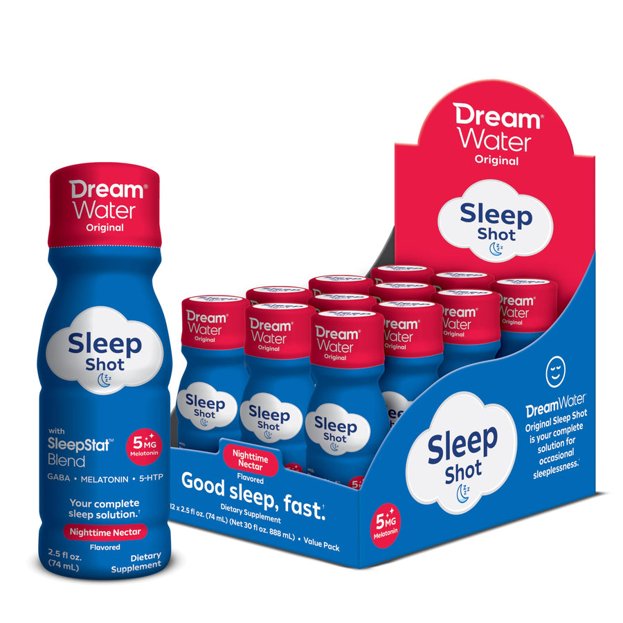 Dream Water Sleep Aid Supplement Drink, Nighttime Nectar, 2.5 fl oz, 24 Count