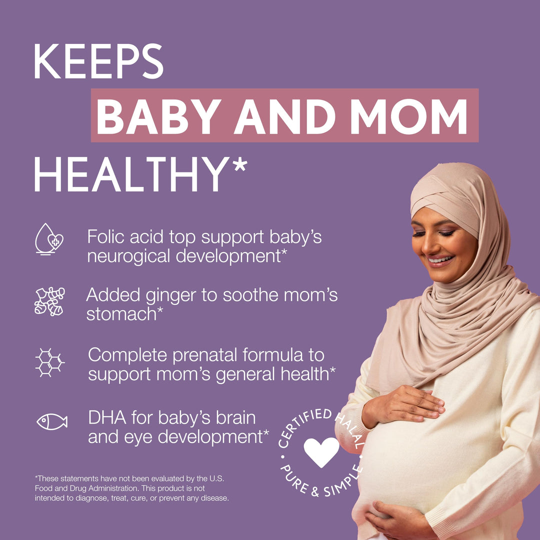 Noor Vitamins Prenatal Vitamins With DHA, 1 Month Supply