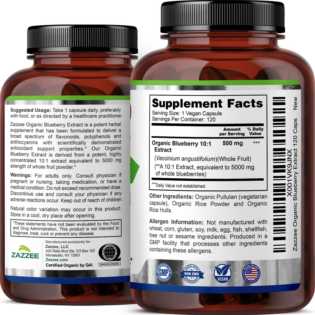 Zazzee Blueberry Extract, 5000 mg, 120 Count