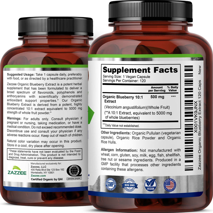 Zazzee Blueberry Extract, 5000 mg, 120 Count