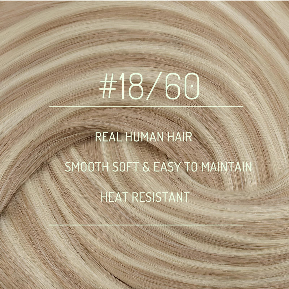 RUNATURE Hair Extensions Clip In, Ash Blonde, 14 Inch