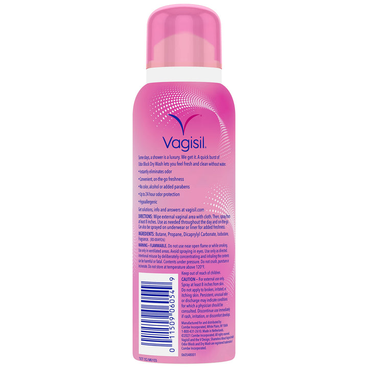 Vagisil Odor Block Dry Spray, Hypoallergenic, 2.6 oz