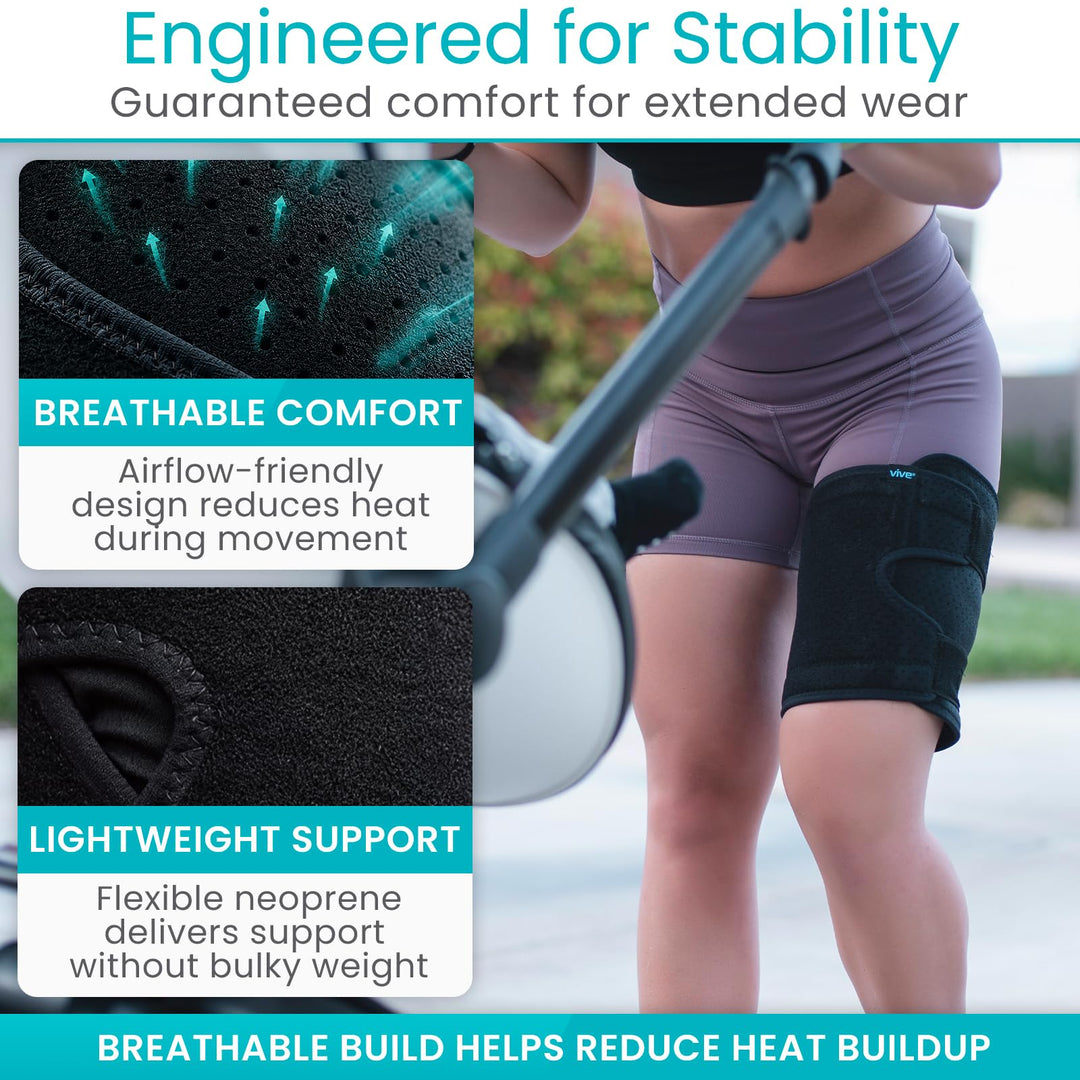 Vive Thigh Brace, Black, Single
