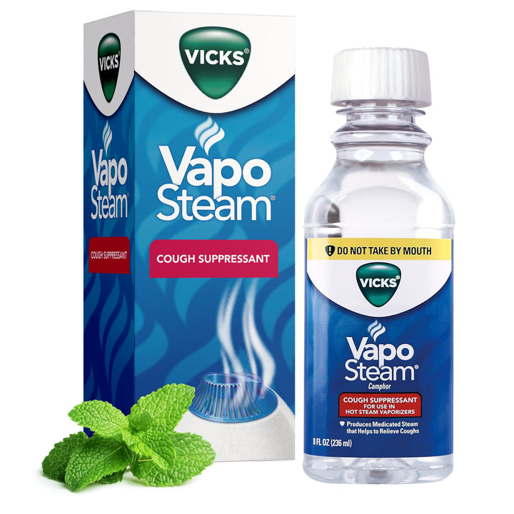 Vicks VapoSteam Medicated Liquid Camphor Cough Suppressant, 8 oz