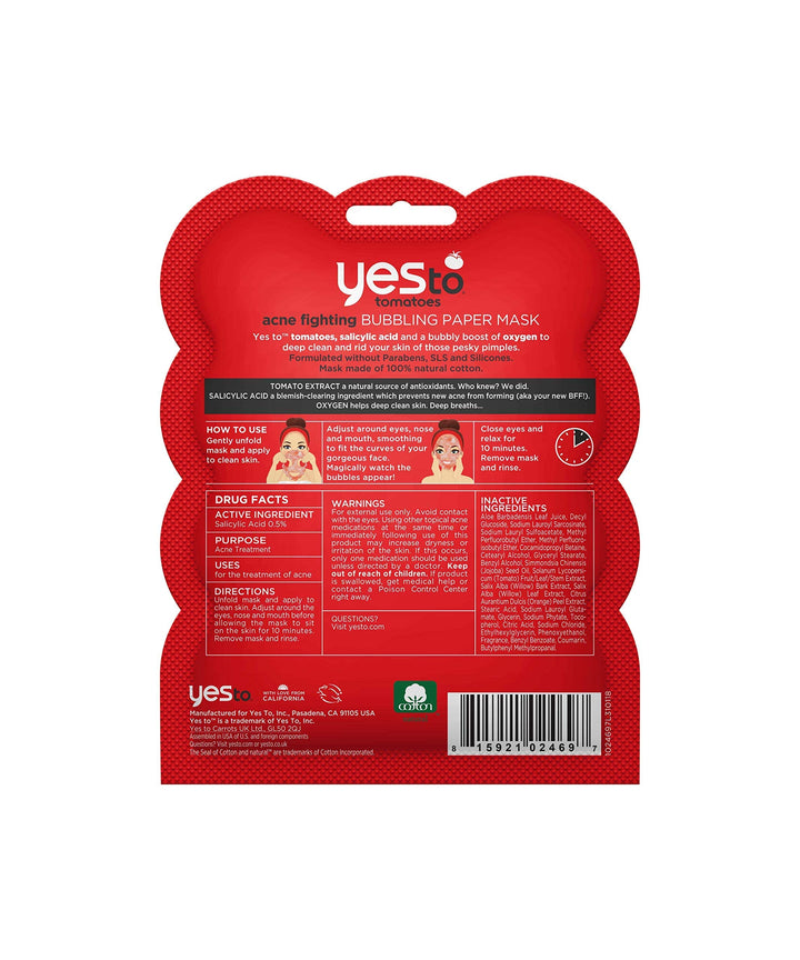 Yes To Tomatoes Acne Fighting Bubbling Face Mask, 0.67 fl oz