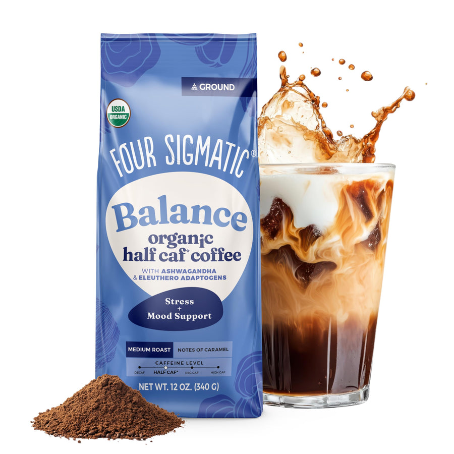 Four Sigmatic Organic Balance Adaptogen Ground Coffee, Medium Roast, 12 oz