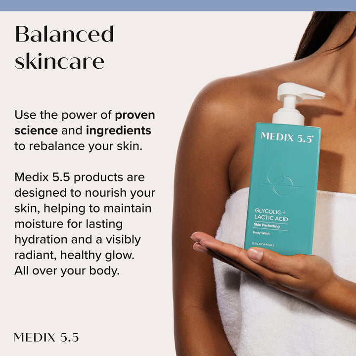Medix 5.5 Glycolic Acid + Lactic Acid Exfoliating Body Wash Gel, 15 fl oz