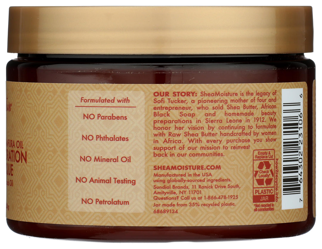 SHEA MOISTURE Manuka Honey & Mafura Oil Intensive Hydration Hair Masque, 12 fl oz