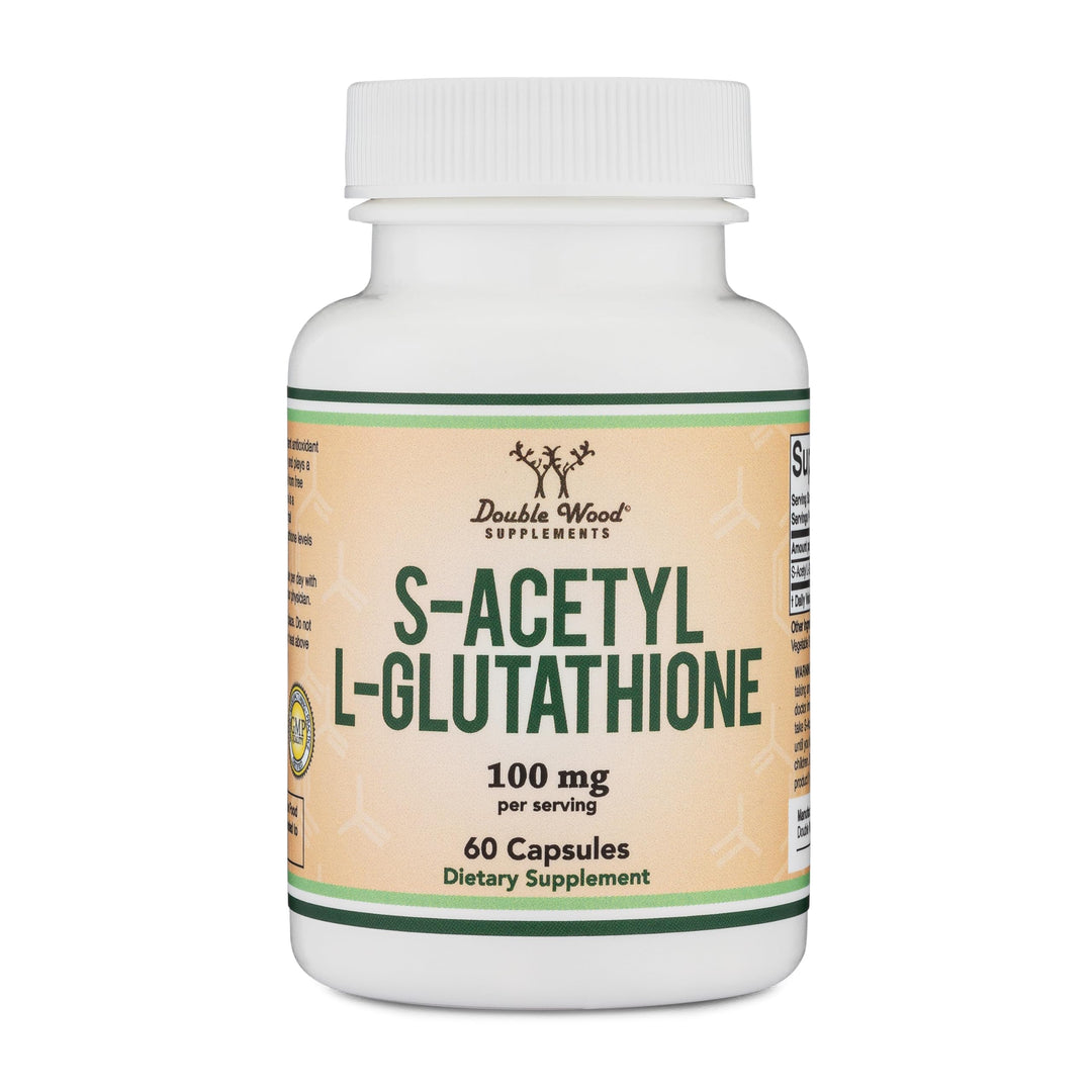 Double Wood Supplements S-Acetyl L-Glutathione Capsules, 100 mg, 60 Count
