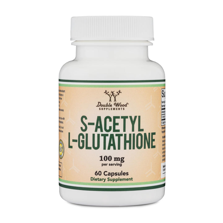 Double Wood Supplements S-Acetyl L-Glutathione Capsules, 100 mg, 60 Count