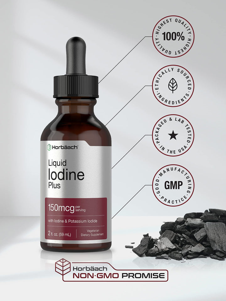 Horbäach Iodine Liquid Drops, 150 mcg, 2 fl oz