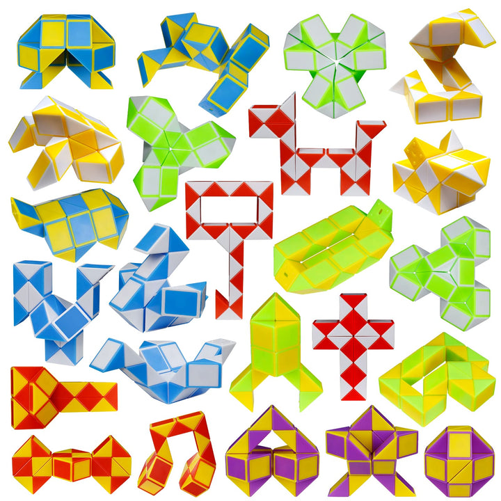 LENDOD Mini Fidget Snake Cube Twist Puzzle, 24 Count