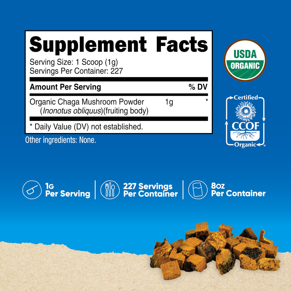 Nutricost Organic Chaga Mushroom Powder, 8 oz
