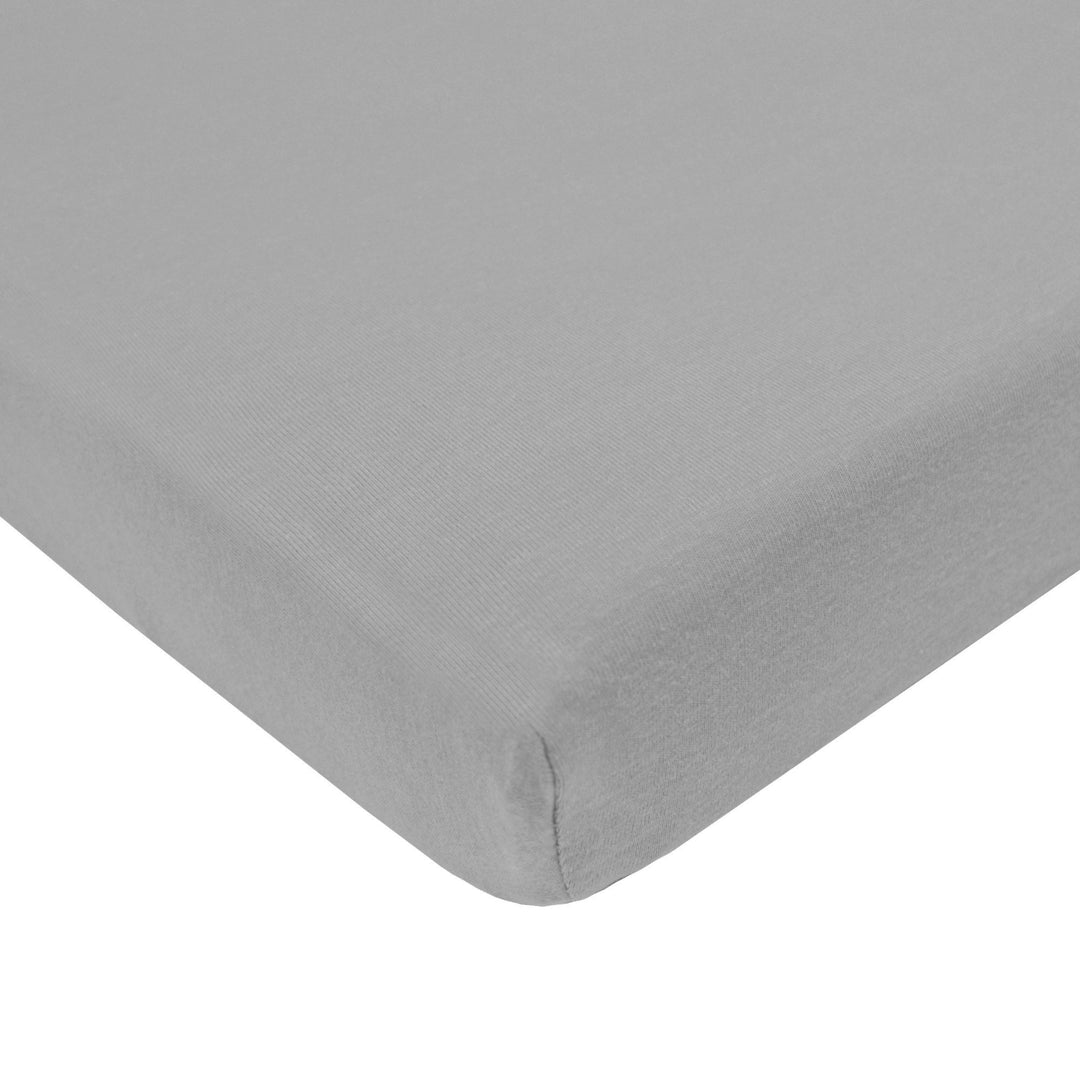 TL Care Cotton Fitted Mini Crib Sheet, Gray, 38 in x 24 in