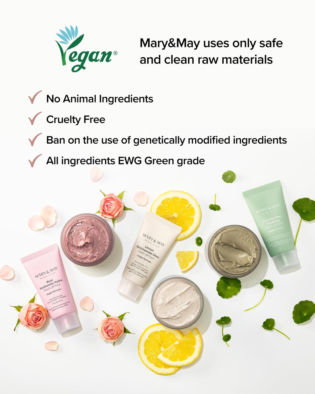 Mary&May Vegan Rose Hyaluronic Hydra Wash Off Mask, 30 g