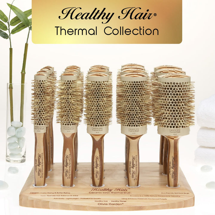 Olivia Garden Healthy Hair Bamboo Thermo-Ceramic Brush, 23/40 mm
