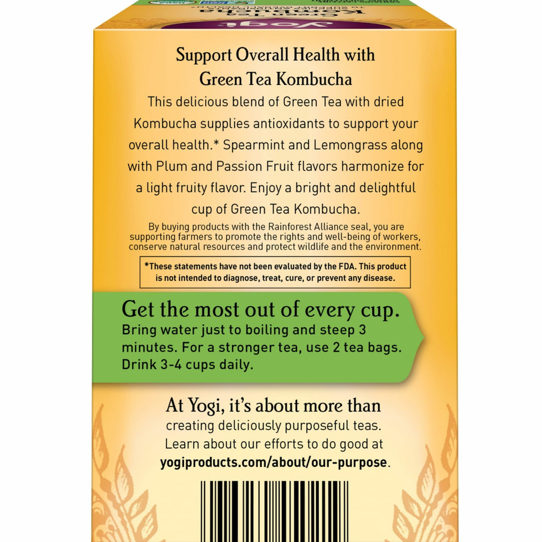 Yogi Green Tea Kombucha, 16 Count, Pack of 6