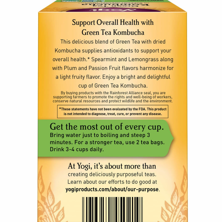 Yogi Green Tea Kombucha, 16 Count, Pack of 6