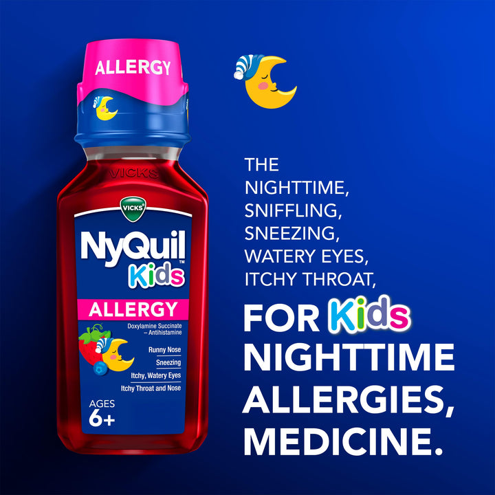Vicks NyQuil Kids Allergy Liquid, Berry Flavor, 8 fl oz