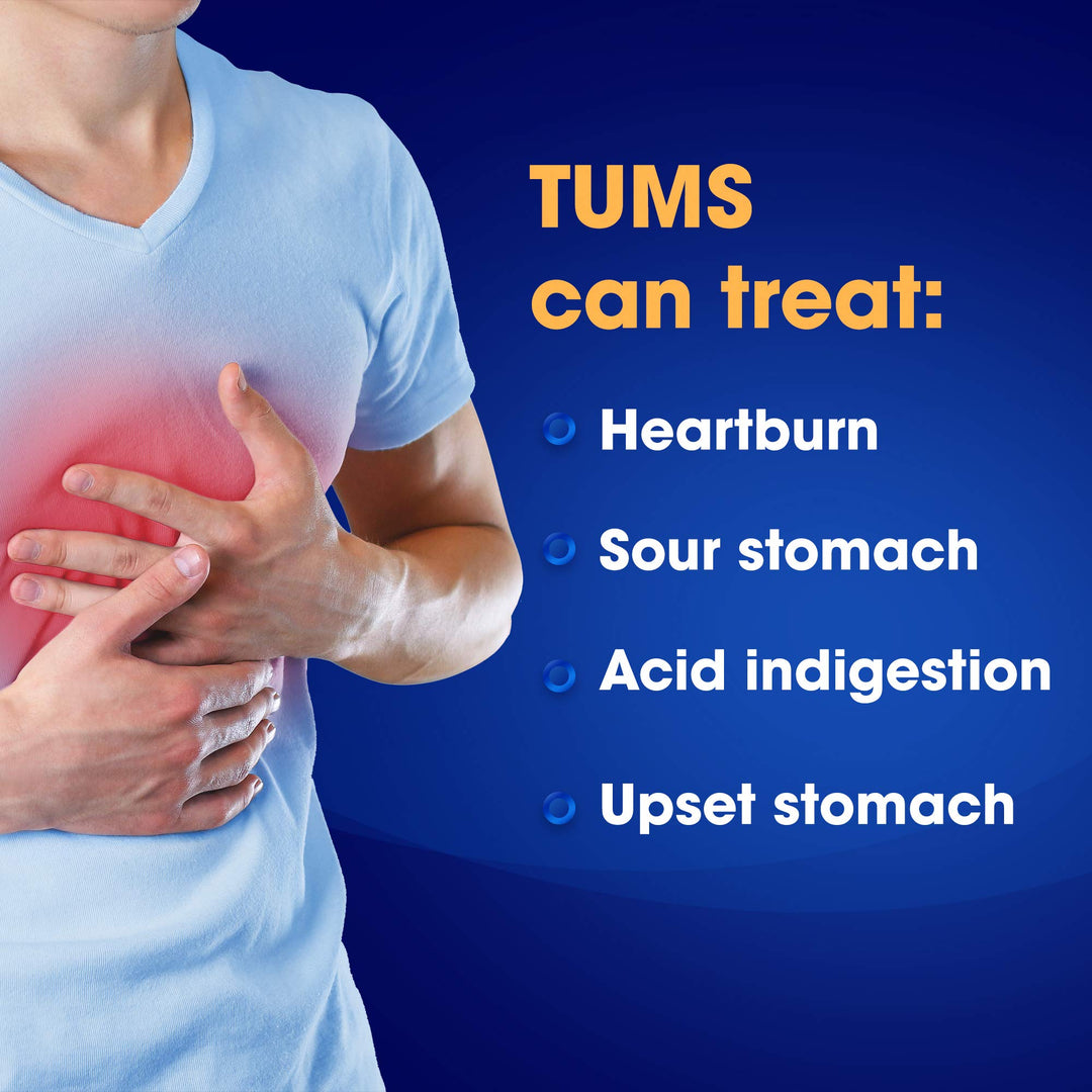 TUMS Chewy Bites Antacid Tablets, Lemon & Strawberry, 28 Count