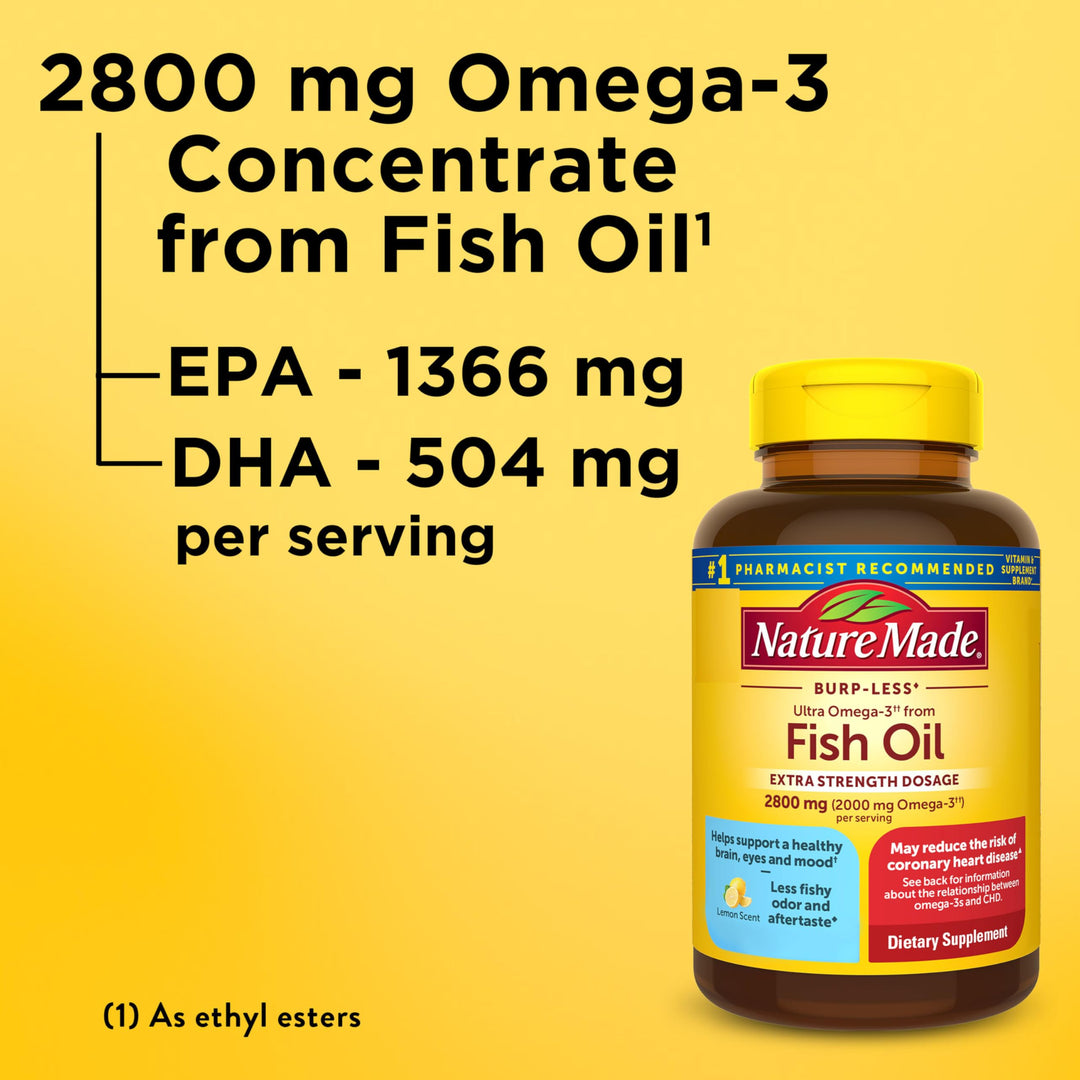 Nature Made Extra Strength Omega 3 Fish Oil, 2800 mg, 60 Count