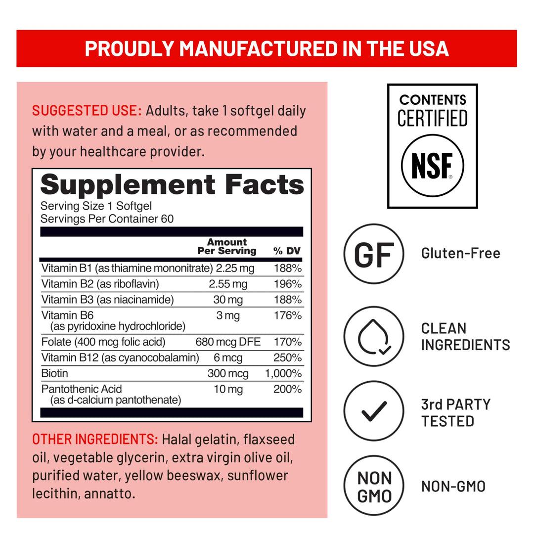 NatureWise Vitamin B Complex Softgels, 60 Count