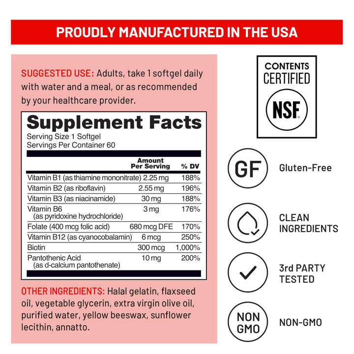 NatureWise Vitamin B Complex Softgels, 60 Count