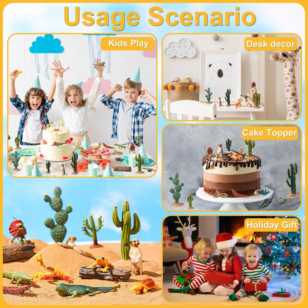 AENIMELY Desert Animal Figurines Set, 23 Count
