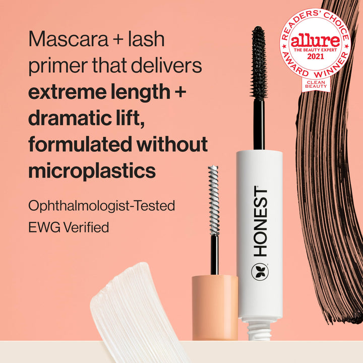 Honest Beauty 2-in-1 Extreme Length Clean Mascara And Primer, Black, 0.27 fl oz