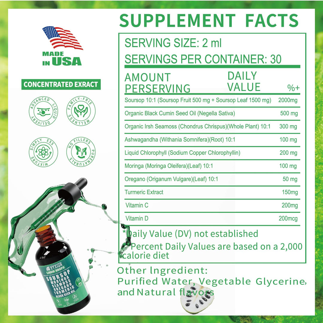 Vyxion Soursop Bitters Liquid Drops, 2 fl oz