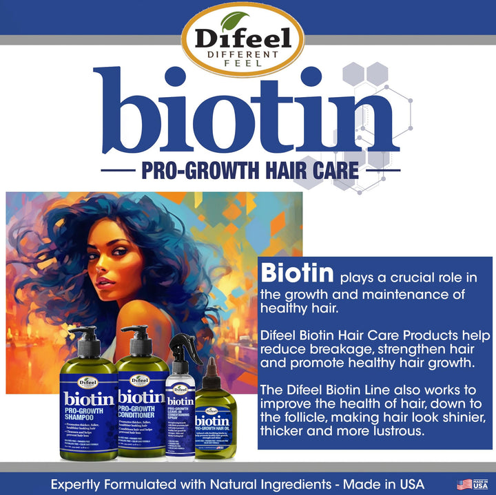 Difeel Biotin Progrowth Premium Hair Oil, 8 oz