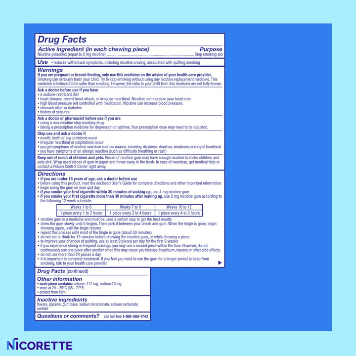 Nicorette Nicotine Gum, Original, 170 Count